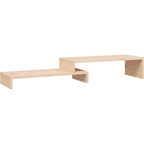 Soporte para monitor madera maciza de pino (52-101)x22x14 cm vidaXL (1/5)