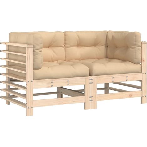 Maison Exclusive - Divani Angolari con Cuscini 2 pz in Legno Massello di Pino