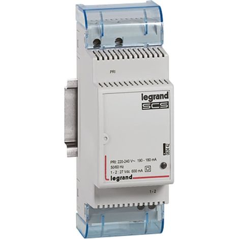 Alimentation BUS-SCS - 220-240 V - sortie 1-2 27 V - 600 mA - 2 mod DIN - Legrand (063442)