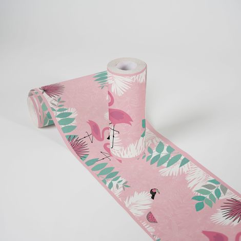 A.S. Création Flamingo Love 403758 Papiertapete Kinderzimmer 5 x 1.55 m Grün Wohnzimmer Schlafzimmer Büro (1/5)