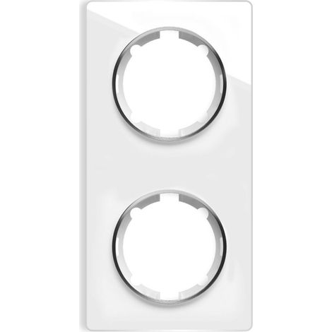 Plaque de finition OneKeyElectro Garda, vertical, 2 postes, blanc