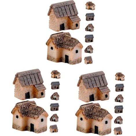 Pcs Simulé Maison Toit De Pendule Mini-Paysage Artisanat Décoratif Maison Orner Mini Paysage Ornement Résine Artisanat Adorable Décoration De ature (1/5)