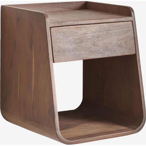 Pack di 2 comodini sospesi 35x35 cm in legno di acacia Berigem SKLUM            