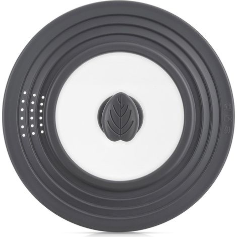 Couvercle en silicone pour casseroles et poêles - Couvercle en silicone en verre - 20/22/24 cm - Taille universelle - Couvercle en verre - avec poignée en silicone