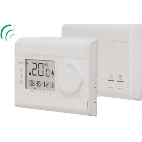 Thermador – Thermostat radio numérique pour chauffage – Affichage grande taille – Réglage facile avec bouton rotatif – Indicateur d'usure des piles