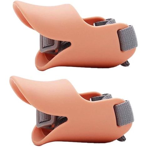 Set di 2 museruole a becco d'anatra rosa, taglia M, per cani, cinghie regolabili, design carino a becco d'anatra, efficaci contro morsi, masticazione e (1/4)