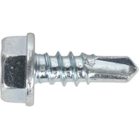 Sealey Self-Drilling Screw 4.2 x 13mm Hex Head Zinc Pack of 100 SDHX4213 (1/2)