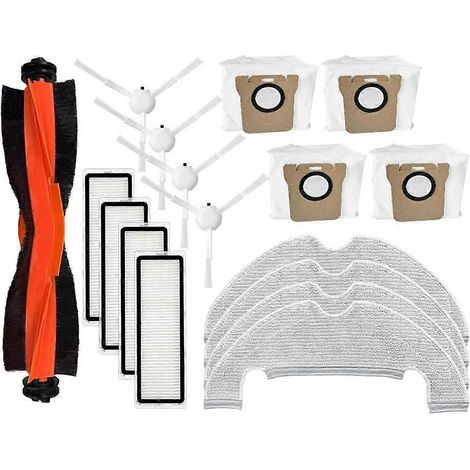 Pour aspirateur robot Xiaomi X10 : brosse rotative, filtre, lingettes de nettoyage et sac à poussière (1/5)