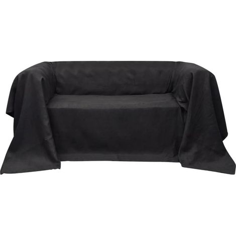 Housse de canapé en microfibre anthracite 210x280 cm (1/2)
