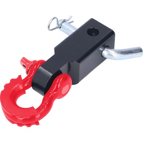 Crochet d'attelage universel 2 pouces en acier pour remorquage et dépannage de véhicules, accessoire de récupération pour voitures, camions et Jeeps, rouge (1/5)
