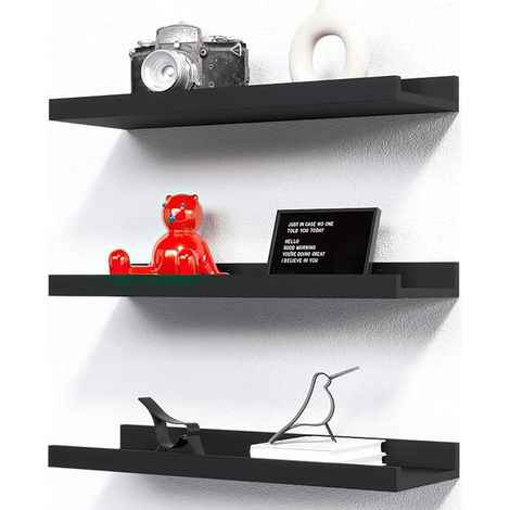Floating Wall Shelves 40CM Wooden Photo Holder Wall Decor for Room Decor Living Room Bedroom Bathroom Kitchen Laundry Room Decor (1/4)