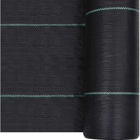 Toile de paillage, Toile de rechange pour tonnelle, Noir 1x200 m PP OIB1978E (1/4)