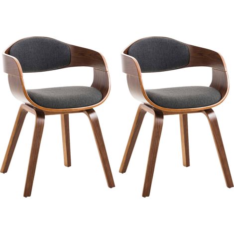 Set di 2 sedie Kingston in tessuto Noce/grigio scuro (1/5)