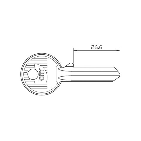 Iseo CHIAVE GREZZA PER LUCCHETTO CITY 5 Spine Lunghezza mm. 26,6 10.00 pz