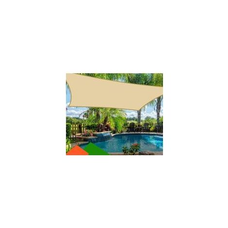 Auvent imperméable beige 3x3m pour camping, terrasse et protection solaire extérieure (1/5)