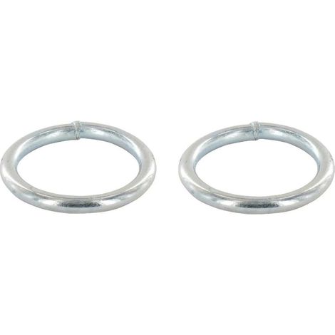 2x Anneau rond soudé en acier zingué A souder Chaîne Câble Argent Bricolage Bâche Piquet Jardin, 12x60mm