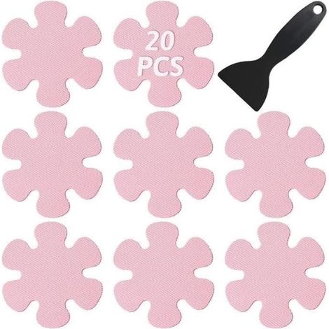 ANTI-DERAPANT BAIN - FOND DE BAIGNOIRE - FOND DE DOUCHE 20 Pièces Autocollants Antidérapants pour Baignoire avec Grattoir pour (1/4)