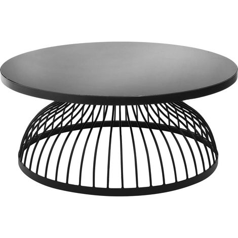Mesa de centro 'Kushi' - metal y vidrio D. 90 cm - Atmosphera créateur d'intérieur (1/2)