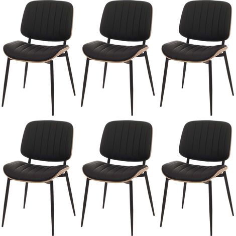 Lot de 6 chaises de salle à manger HWC-O44 chaise de cuisine bois courbé similicuir ko-Tex MVG - naturel blanc (1/5)