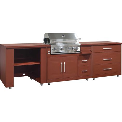 Cuisine d'extérieur 3 modules avec barbecue brique