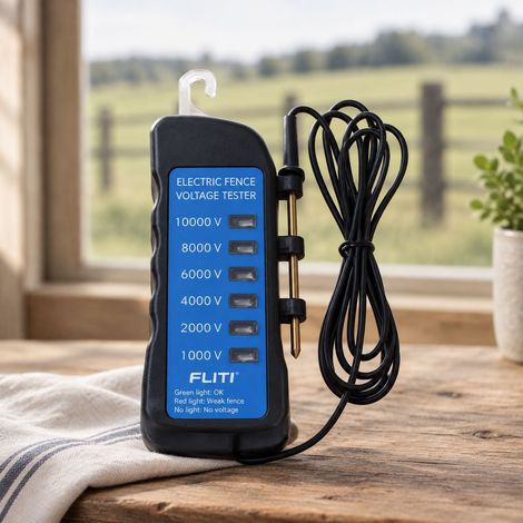 FLITI- Testeur de Clôture Électrique 1000-10000V Voltmètre Étanche ABS Cuivre 6 LED pour Ferme (1/5)