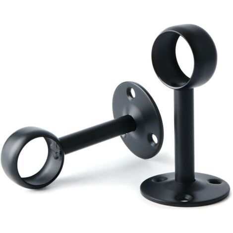 Pair Lntyq 2 Pièces Acier Inoxydable Tringle à Rideau Supports, pour Poteau Tiges de Suspension au Plafond pour Armoire de Rideau de Douche, Dia 32mm