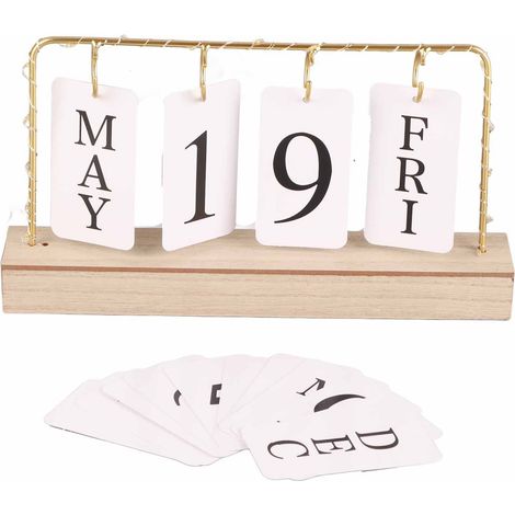 Calendrier perpétuel en bois à LED, décoration rustique pour la maison de campagne, suspension murale originale (1/4)