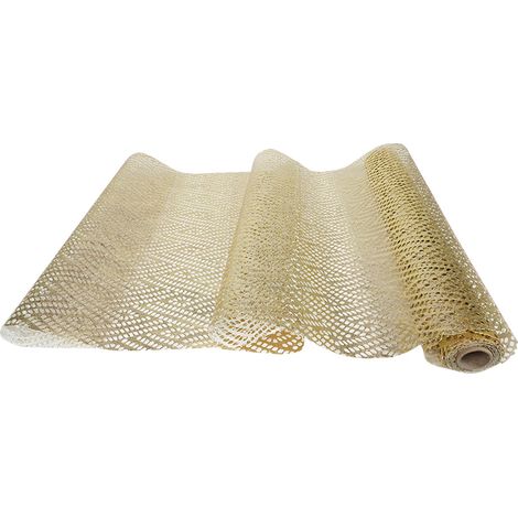 ARPIMEX Rotolo Rete Decorativa Oro Tessuto Natalizio H 48 Cm L 4,5 Ml per Confezioni Regalo e Allestimenti