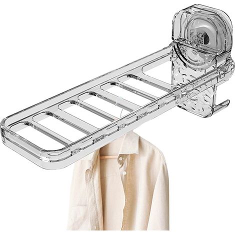 Avec 6 trous Étendoir à linge Séchoir à linge mural pour voyage Avec ventouse Non perforable