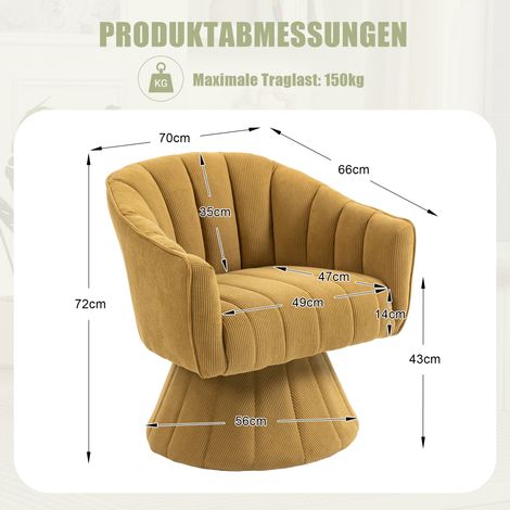 Chaise pivotante 360° ergonomique accoudoirs enveloppants base stable pour bureau et salon à domicile-Go.
