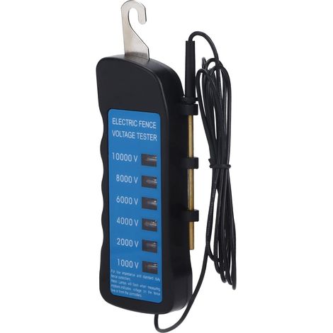Elektrozauntester, 1000 bis 10000 V, wasserdicht, tragbar, Zaunspannungsmesser mit 6 Stück, leicht, robust, kältebeständig, Elektrozaunmessgerät für den Bauernhof (1/5)