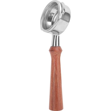 Porte-filtre sans fond de rechange de 58 mm avec poignée en acier inoxydable et filtre à oreilles obliques pour machine à café NOWWA type F en palissandre brésilien (1/5)