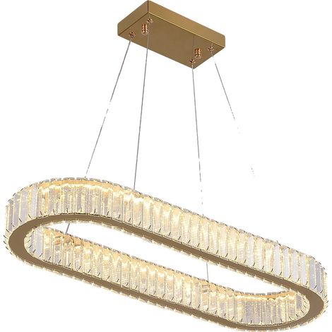 Chandelier, Design Élégant, Éclairage Lumineux, L70cm-or, avec télécommande (1/2)