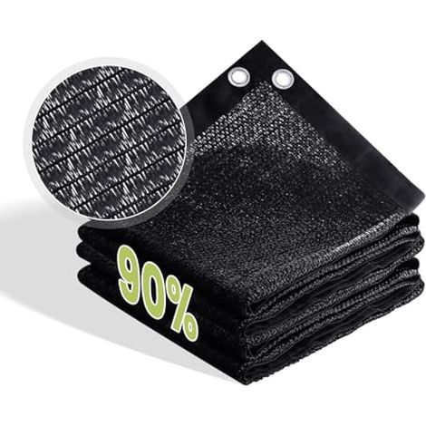 Tissu d'ombrage à 90 % pour terrasse, tissu pare-soleil pour extérieur avec œillets, protection UV, protection contre les regards indiscrets pour jardin, jardin, bache en maille, 1,2 x 1,8 m (1/5)