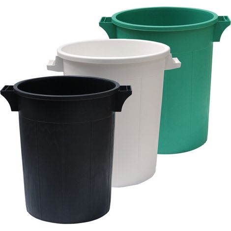 1PZ BIDONE IMMONDIZIA SOVRAPPONIBILE Lt 120 - ø53 x  h 79 cm - nero