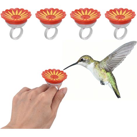 4/Vente de mangeoire à colibris Creative Ring, abreuvoir portatif pour colibris, fleur jaune (1/5)