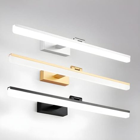 KLVGTIFS PU - Applique murale LED pour miroir, orientable de 40 à 50 cm, idéale pour salle de bain, dressing et toilettes. Blanc, 40 cm, 9 W, lumière chaude. (1/5)