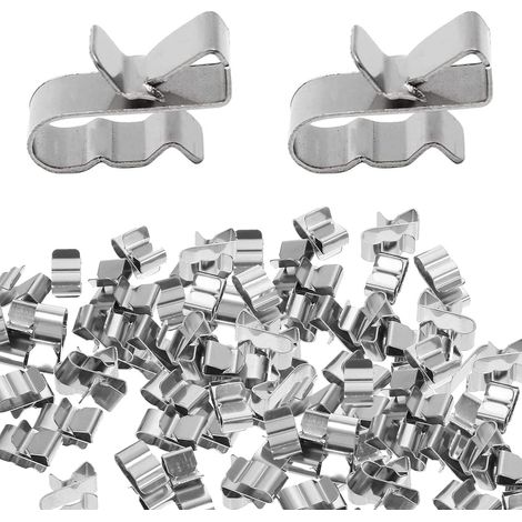 Lot de 50 clips de câble pour cadre de remorque - En acier inoxydable - Pour ordinateur portable, câble Ethernet, bureau, assemblage de câbles (1/5)