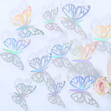 Stickers Muraux Papillons Ajourés 3D Autocollants Papillon Mur pour Mariage Fête Aménagement Décoration Maison (1/5)