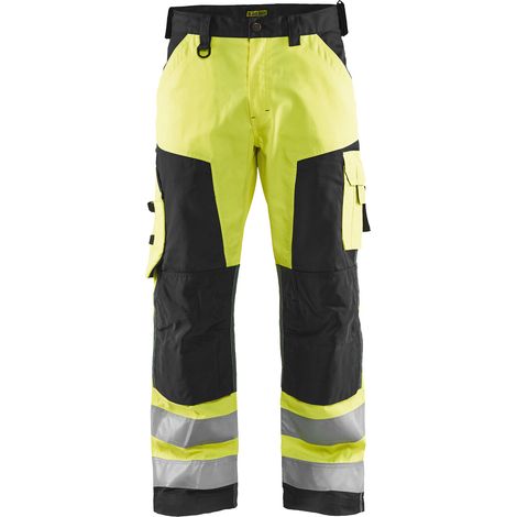 Pantalon de travail haute visibilité 1566 - Jaune fluo/Noir 3XL - FR(54) - SE(C60) - Courtes