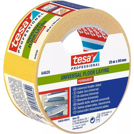 RUBAN ADHÉSIF DOUBLE FACE POUR TAPIS, 25M X 50MM TESA (1/3)