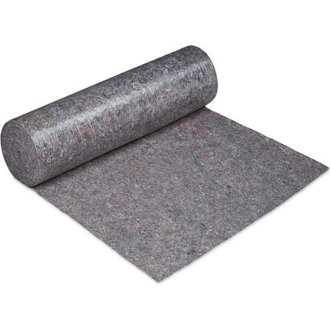 Relaxdays Moqueta de pintor, 1 m x 50 m = 50m², antideslizante, impermeable, 300 g/m², para pintar, mudanzas, gris (1/5)