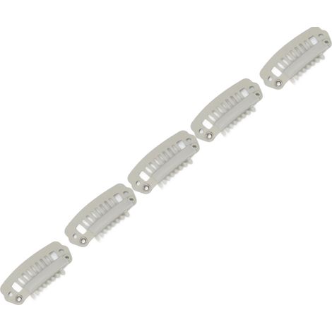 Lot de 50 peignes à 8 dents en acier inoxydable pour extensions capillaires, perruques et projets DIY, couleur beige 1,1 pouce (1/5)