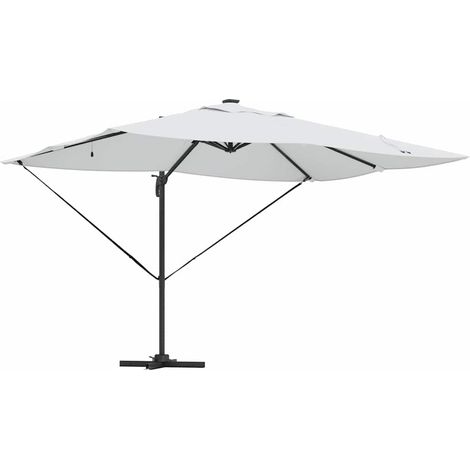 Parasol de jardin,Parasol Roma à Bras Déporté Beige et Noir 352 x 251 x 265 cm CFW23921 (1/5)