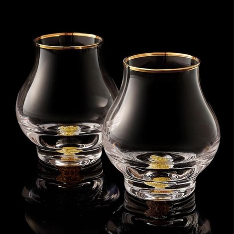 Tasting Glasses Crystal Whisky Glasses 24K Gold Glitter Brandy Glasses (1/5)