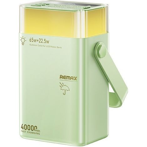 Chargeur portable, batterie 65 W à charge rapide, PC 40 000 mAh avec éclairage pour tous appareils mobiles, voyages, randonnée, camping (vert) (1/5)