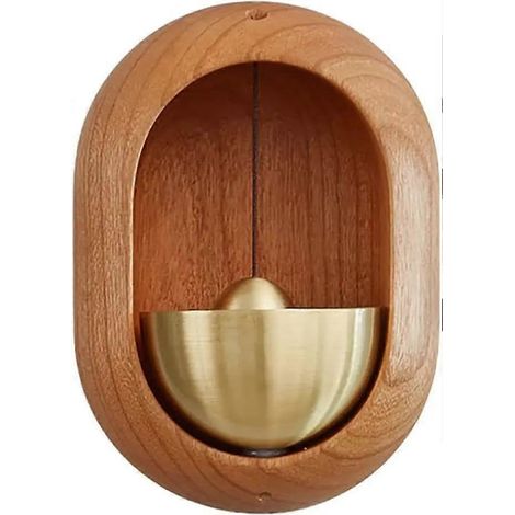 Sonnette en bois pour l'ouverture de porte, carillon ovale, cloche en bois pour la maison, le bureau, un magasin, un portail, un commerce ou la décoration de jardin (1/5)