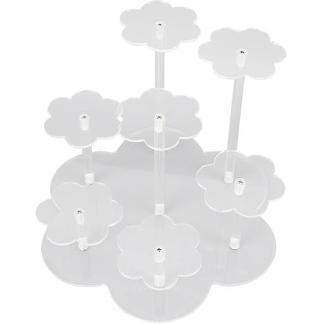 Présentoir en acrylique transparent pour figurines, organisateurs de parfums et supports de rangement pour cupcakes et desserts, idéal pour un comptoir ou un bureau.