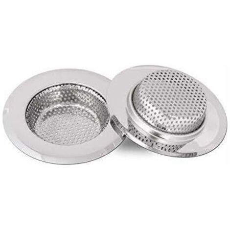 Filtre évier Cuisine, Filtre à évier en acier inoxydable, Grille pour evier cuisine, 25 mm de profondeur, 2 pièces(Petit) (1/5)