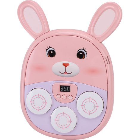 Machine de boxe musicale en forme de lapin, jouet mignon à fixer au mur, pour enfants, rose (1/5)